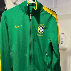 Nike Kids Brazil Green Jacket with Yellow Accents